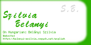 szilvia belanyi business card